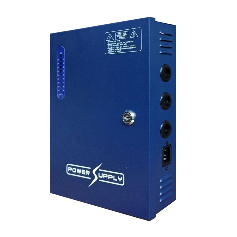 CCTV power supply box output: 12VDC, 9CH, 10A