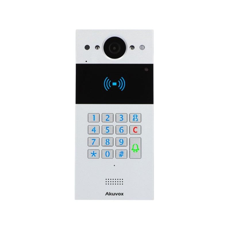 Videoportero SIP de 2 hilos con teclado y lector de tarjetas