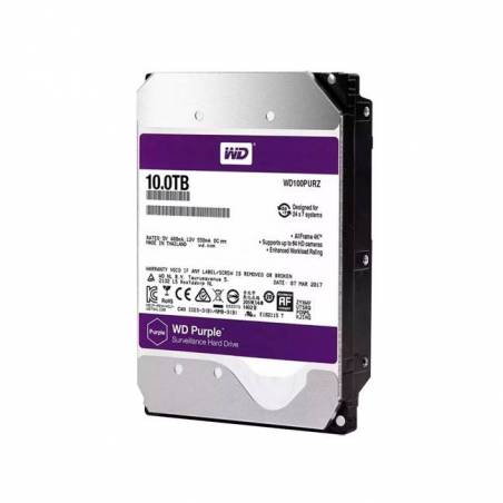 (HDD-10TB) Disco duro de Western Digital® Purple. 10 TB. 6GB/s. Cache de 64MB. Hasta 32 cámaras.