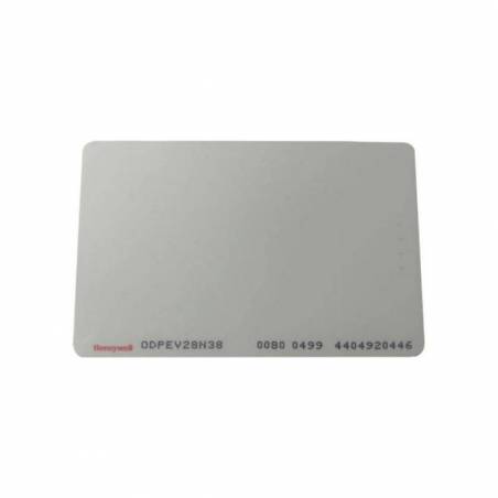 (HONEYWELL-216) Tarjeta de PVC ISO 8K DESFire EV2. Color blanco imprimible con logo Honeywell. Frecuencia