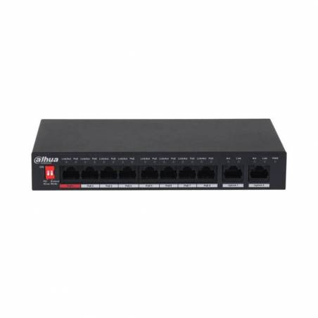 (DAHUA-3028) Switch comercial no gestionable de 8 puertos Fast Ethernet PoE + 2 puertos Ethernet Gigabi