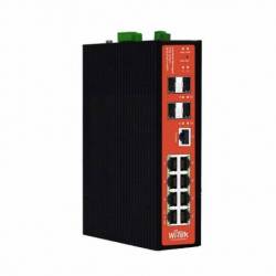 (WITEK-0022) 8GE+4SFP Fiber Uplink Managed Industrial PoE Switch with 8Port PoE