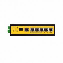 (SAM-4767) Switch PoE gestionable L2 de gama industrial. 4 puertos PoE 10/100/1000Mbps. 1 puerto SFP