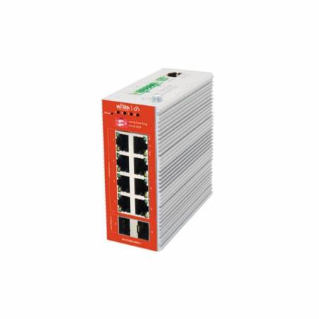 (WITEK-0086) Industrial Cloud Switch 8×10/100/1000 Base-T PoE+ ports and 2×1000 Base-X SFP