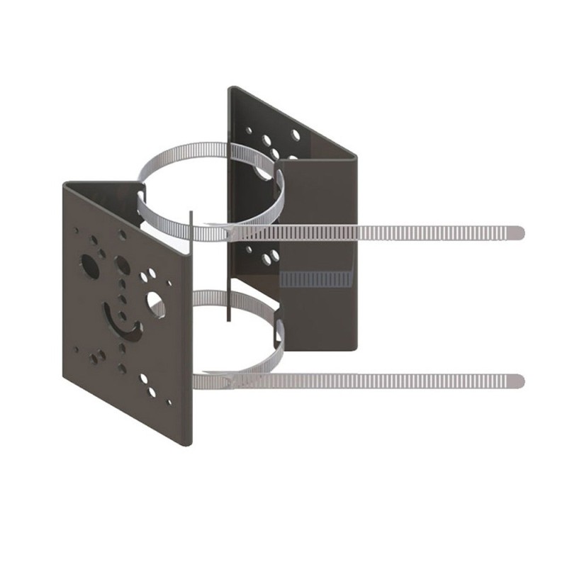 Soporte diseñado para montar dos focos Raytec en postes/colu
