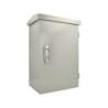 Caja metálica beige IP65 con ventilador y rail DIN