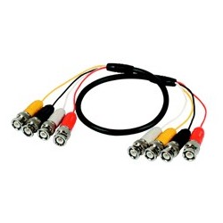Cable preparado múltiple de 2 metros, conectores macho BNC