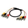 Cable preparado múltiple de 2 metros, conectores macho BNC