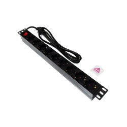 PDU 9-socket 250VCA/16A 1U,plastic,GM-type