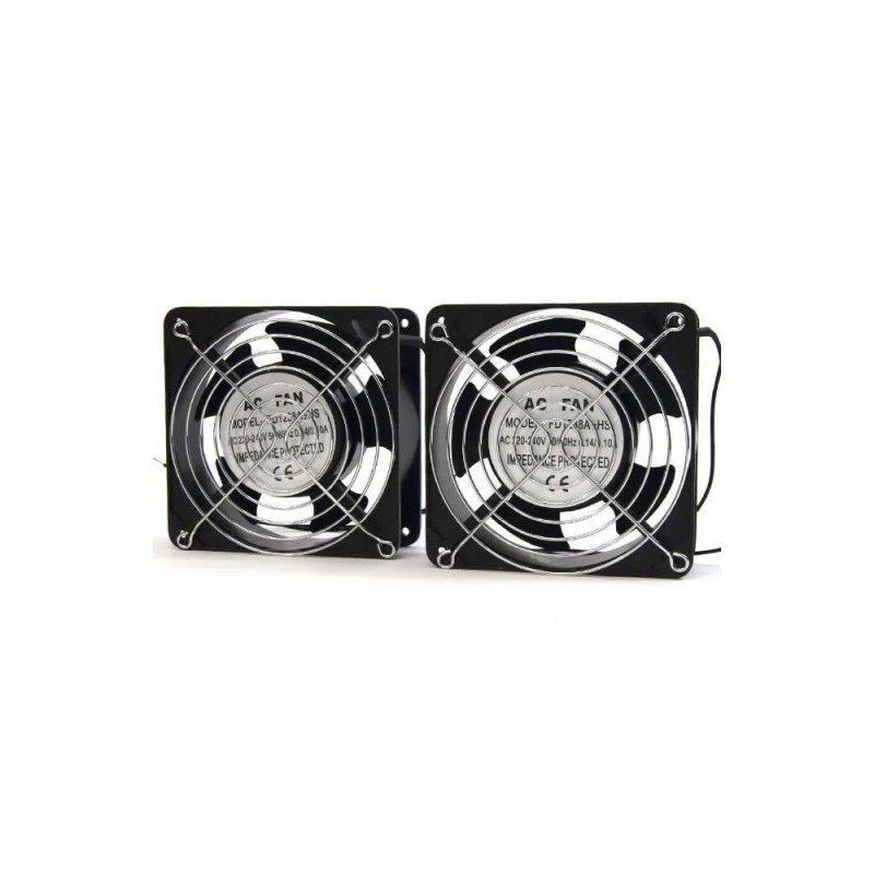 DOBLE VENTILADOR DE 12 CM PARA ARMARIO RACK