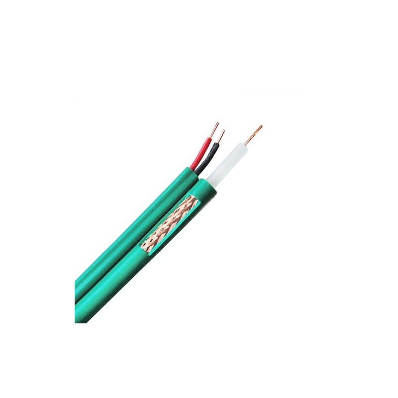 CABLE CCTV COMBI RG-59+2 X0.81CCS M/M. LSHZ.100mts VERDE. ES